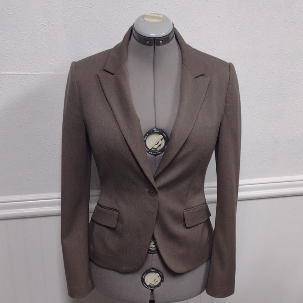 Express Women's Tan Blazer Executive Office Formal.